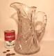 10.5 7 POUNDS! American brilliant cut crystal pitcher thistle art glass vase