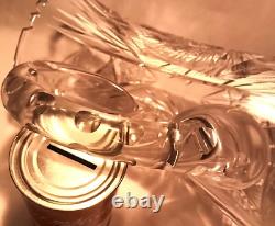 10.5 7 POUNDS! American brilliant cut crystal pitcher thistle art glass vase