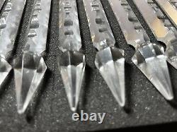 10 Antique Crystal Glass French Cut Spear Prisms Mantle Lamps Chandeliers 6 Inch