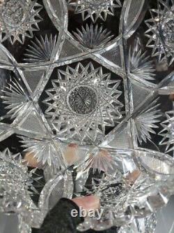 10 BOWL, Antique American Brilliant period cut Glass Crystal Bergen Crescent