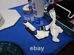 10 Bowl Rolled Rim, Green Cut to clear Crystal glass Signed England Webb RARE