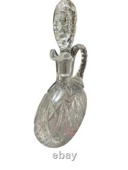 10 Decanter Bar Bottle, American Brilliant Period Cut Glass Crystal Rare Shape