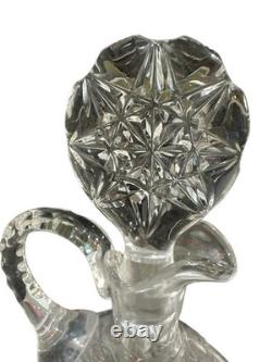 10 Decanter Bar Bottle, American Brilliant Period Cut Glass Crystal Rare Shape