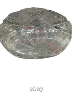 10 Decanter Bar Bottle, American Brilliant Period Cut Glass Crystal Rare Shape