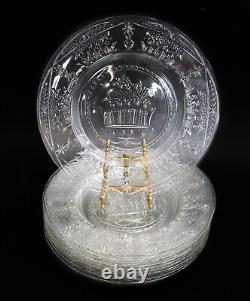 10 English Cut Glass Emulating Rock Crystal 8.75 inch Plates Early 20 Century