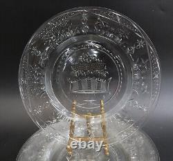 10 English Cut Glass Emulating Rock Crystal 8.75 inch Plates Early 20 Century
