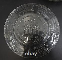10 English Cut Glass Emulating Rock Crystal 8.75 inch Plates Early 20 Century