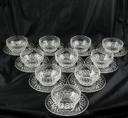 10 Hawkes Wickham Fine Cut Crystal Dessert Bowls with Matching Underplates