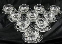 10 Hawkes Wickham Fine Cut Crystal Dessert Bowls with Matching Underplates