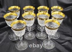 (10) Josephinenhutte Cut Crystal Cordial Glasses 24 Kt Gold Moser Rare 5 1/4