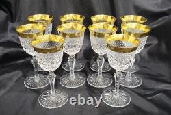 (10) Josephinenhutte Cut Crystal Cordial Glasses 24 Kt Gold Moser Rare 5 1/4