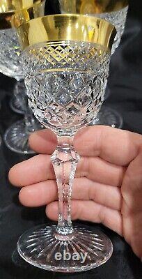 (10) Josephinenhutte Cut Crystal Cordial Glasses 24 Kt Gold Moser Rare 5 1/4