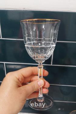 10 Lenox Regency Crystal 7 1/4 Wine Glass Cut Bowl Gold Trim