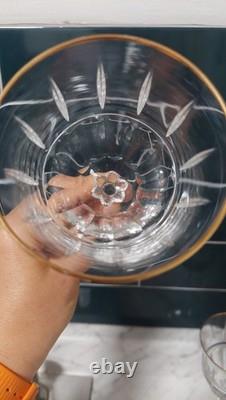 10 Lenox Regency Crystal 7 1/4 Wine Glass Cut Bowl Gold Trim