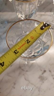 10 Lenox Regency Crystal 7 1/4 Wine Glass Cut Bowl Gold Trim