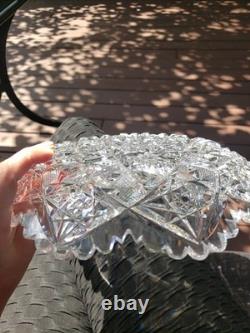 10 Plate Tray American brilliant cut glass crystal Hawkes Signed Portland RARE