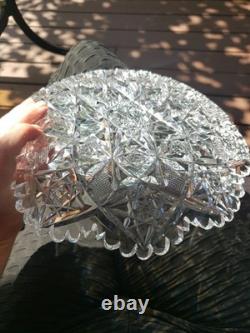 10 Plate Tray American brilliant cut glass crystal Hawkes Signed Portland RARE