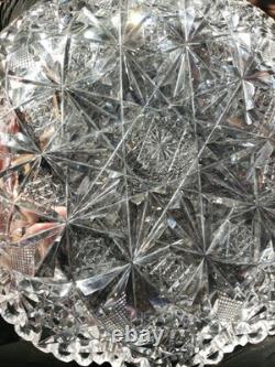 10 Plate Tray American brilliant cut glass crystal Hawkes Signed Portland RARE