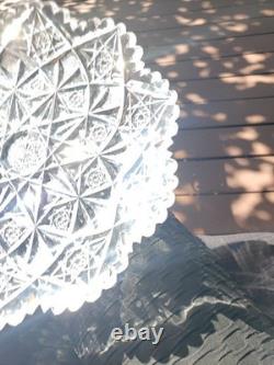 10 Plate Tray American brilliant cut glass crystal Hawkes Signed Portland RARE