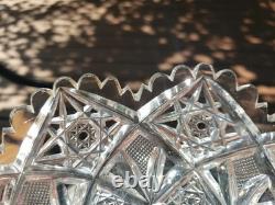 10 Plate Tray American brilliant cut glass crystal Hawkes Signed Portland RARE