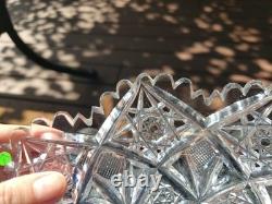 10 Plate Tray American brilliant cut glass crystal Hawkes Signed Portland RARE