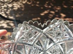 10 Plate Tray American brilliant cut glass crystal Hawkes Signed Portland RARE