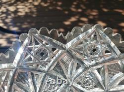 10 Plate Tray American brilliant cut glass crystal Hawkes Signed Portland RARE