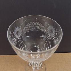 10 Thomas Webb Crystal Water Glasses Goblets Cut Flower & Lattice England