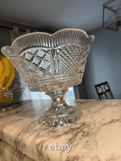 10 Waterford Crystal Georgian Master Cutter Footed Scalloped Centerpiece Bowl
