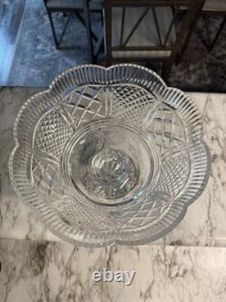 10 Waterford Crystal Georgian Master Cutter Footed Scalloped Centerpiece Bowl