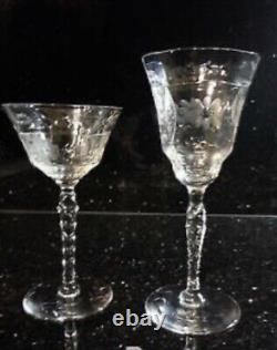 11 Antique Circa 1800s Hand etched cut carved lead crystal glass 215yrs+ old