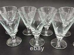 11 LIBBEY Glass 10 oz Cut Crystal 5-5/8 Water Goblets Stemmed Leaves #3004 MCM