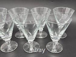 11 LIBBEY Glass 10 oz Cut Crystal 5-5/8 Water Goblets Stemmed Leaves #3004 MCM