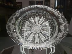 11 Oval BOWL American Brilliant Period Cut Glass Crystal signed Libbey #378