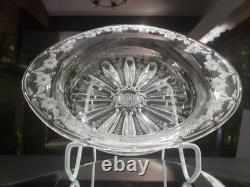 11 Oval BOWL American Brilliant Period Cut Glass Crystal signed Libbey #378