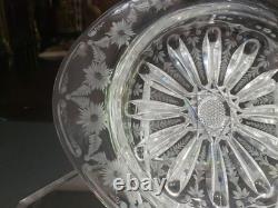 11 Oval BOWL American Brilliant Period Cut Glass Crystal signed Libbey #378