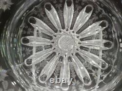 11 Oval BOWL American Brilliant Period Cut Glass Crystal signed Libbey #378