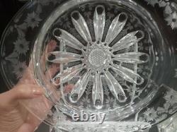 11 Oval BOWL American Brilliant Period Cut Glass Crystal signed Libbey #378