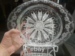 11 Oval BOWL American Brilliant Period Cut Glass Crystal signed Libbey #378