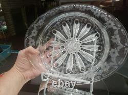 11 Oval BOWL American Brilliant Period Cut Glass Crystal signed Libbey #378
