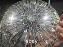 11 Oval BOWL American Brilliant Period Cut Glass Crystal signed Libbey #378