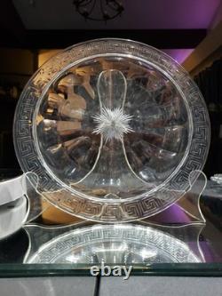 11 Platter Tray American brilliant cut glass crystal Hawkes Flutes & Greek Key