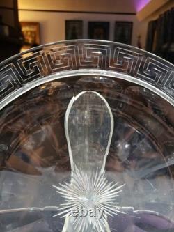11 Platter Tray American brilliant cut glass crystal Hawkes Flutes & Greek Key