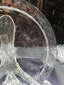 11 Platter Tray American brilliant cut glass crystal Hawkes Flutes & Greek Key