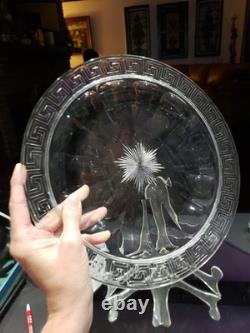 11 Platter Tray American brilliant cut glass crystal Hawkes Flutes & Greek Key