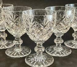 11 Saint St. Louis Cut Crystal Glass Burgundy Wine Goblets in Versailles