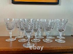 11 Vintage Waterford Alana Large Water Goblets Hand Cut Irish Crystal