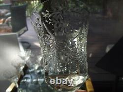 (11) Water Wine glasses Goblets 8-1/2 Cut floral swags elegant antique crystal