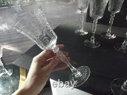 (11) Water Wine glasses Goblets 8-1/2 Cut floral swags elegant antique crystal