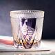 11oz Amber Purple Whiskey Glass Japanese Style Cut Crystal Kiriko Glass Tumbler